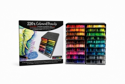 220 Colors Triangular Colored Pencils Set