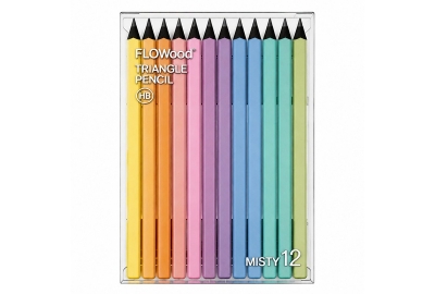 12 PackMacaron Color Black Wood HB Pencils – Triangular Barrel